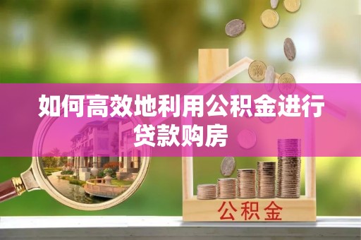 潜山如何高效地利用公积金进行贷款购房
